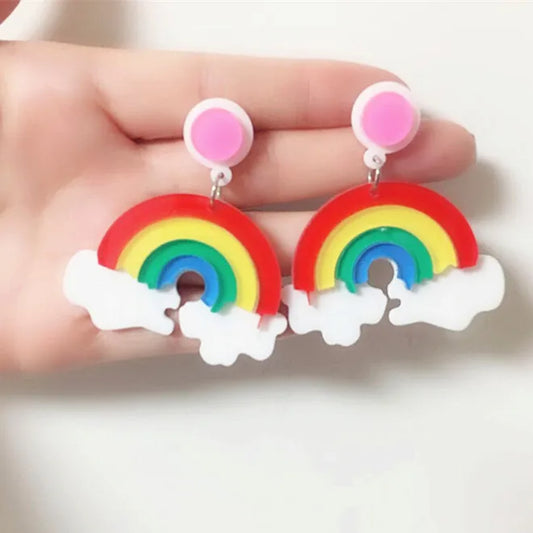 Rainbow drop earrings