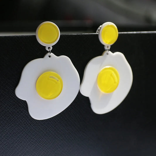 Fried Egg drop earrings