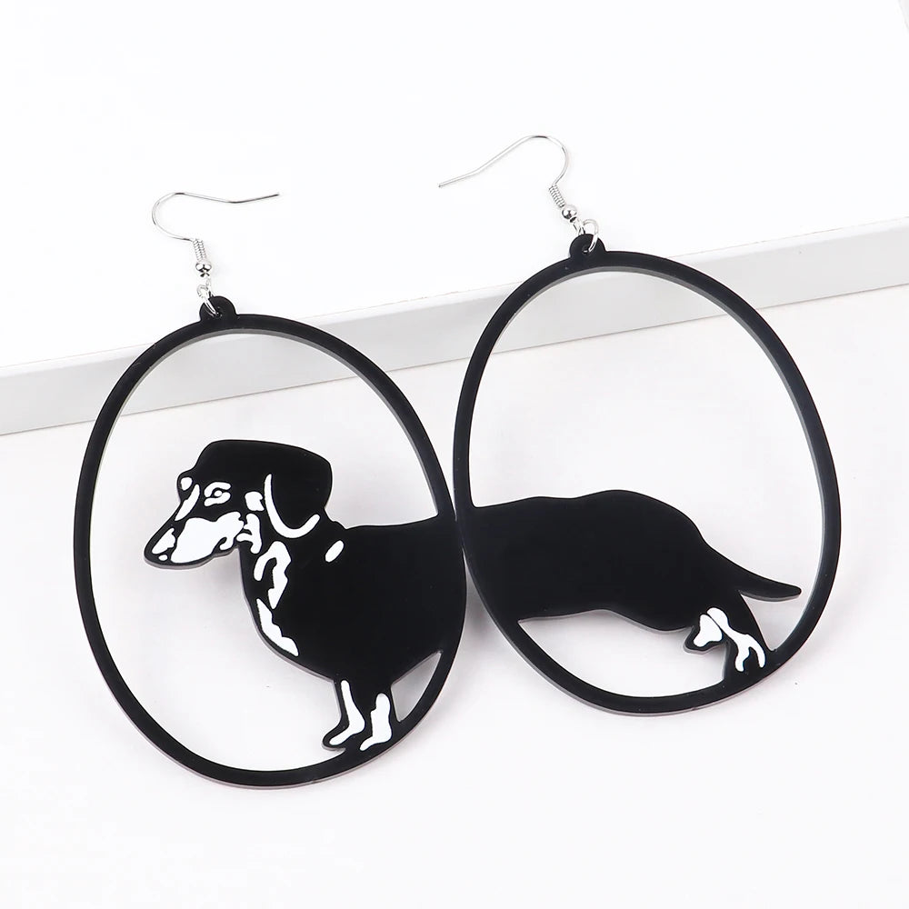 Dachshund Dog Hoop Earring