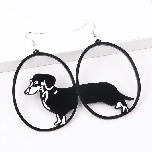 Dachshund Dog Hoop Earring