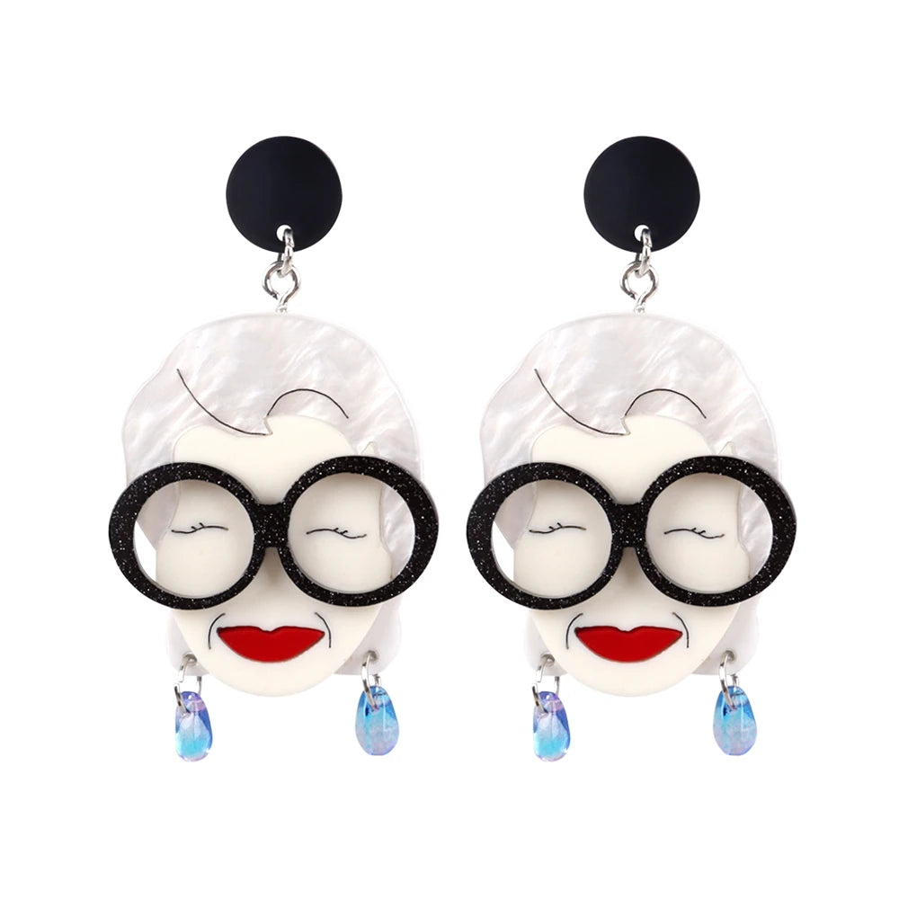 Lady in Glasses drop earring