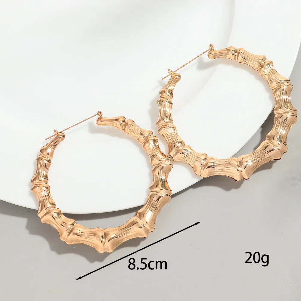 Statement Bamboo Style Hoops Gold/Sliver